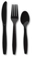 Black Finish Stainless Steel Kitchen Cutlery Set
