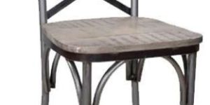 Vintage Wood Iron Antique Finish Dining Room Chair