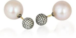Silver Pearl Tunnel Earring