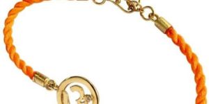 Girls Gold Plated Adjustable Silver Lock Nylon Thread Om Bracelet