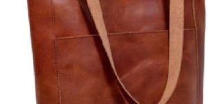 BROWN LEATHER TOTE BAG FOR WOMEN