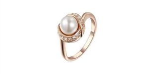 CZ Studded Pearl Ring