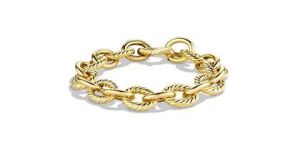Gold Plated Twisted Link Chain Bracelet