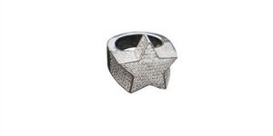 Iced out Pentagram Star Micro Pave CZ Ring