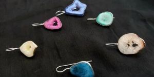 Oxidized Stone Earrings