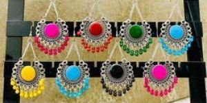 Women Casting Silver Enamel Earrings