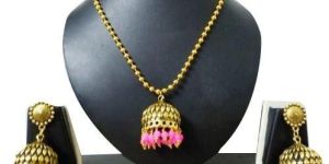 Tribal Bead Temple Necklace