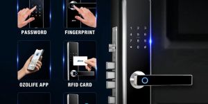 Ozone OZ-FDL-01 Life Std, Smart Door Locks, Access - Fingerprint, Mobile App, RFID Card, Black