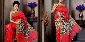 Digital Printed Linen Saree