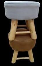 Normal Legs Wooden Puffi