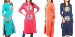 Khushalk Embroidered Rayon Kurti