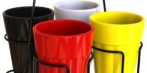 Unbreakable Cutting Chai Cups with Black Caddy