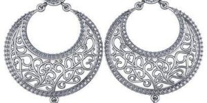 Sterling Silver Rhodium Dangle Earring