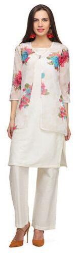 Chiffon Shrug Cotton Kurta