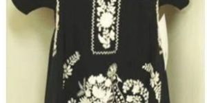 Embroidered Black Top