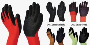 Nylon or Polyestore Gloves with Crinkled Latex Coating (flexee-grip)