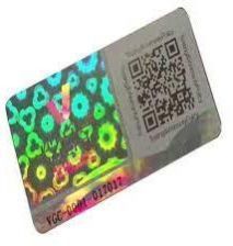 Hologram with QR Code Label