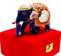 Dark Blue Coloured Metal Built Elephant Showpiece
