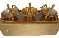 German Silver Duck Bowl Set