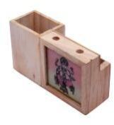 Wooden Card And Pen Holder