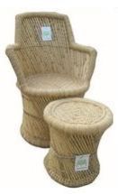 Portable Design Natural Cane Bamboo Beige Chair Stool