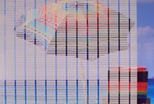 White Striped Mini Window Blinds