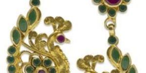 Silver Gold Plated Peacock Earrings