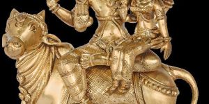 Bronze shiva parvati sitting on Nandi-11 inch