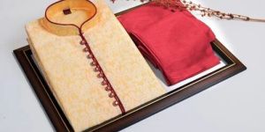 Men Printed Silk Kurta Set