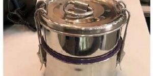 Stainless Steel Two Layers Rounded Shaped Lunch Box