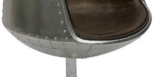 BROWN LEATHER AVIATOR STYLE CUP CHAIR