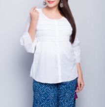 Cotton Smocked Yoke Top