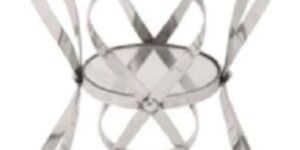 Glass Top and Infinite Shape Stainless Steel Base End Table