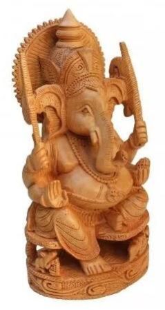 Wooden Ganesha Idol