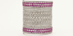 Silver Color C.Z Stone Heavy Bracelet