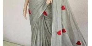 Linen Embroidery Saree