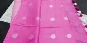 COTTON LINEN BUTI SAREE