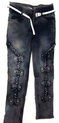 Ladies Denim Black Jeans