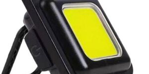 Black Metal COB RECHARGEABLE KEYCHAIN LED LIGHT TORCH