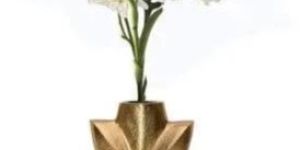 Golden Aluminum Flower Vase