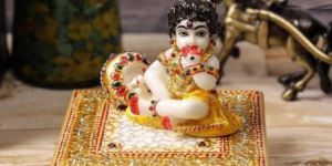 Laddu Gopal on Golden Marble Chowki