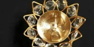 Brass Crystal Akhand Diya