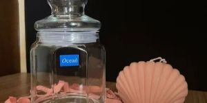 Ocean Tulip Jar with Glass Lid