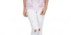 Pink Beaded Sequin Top