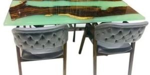 Wooden Expoxy Resin Dining Table Set