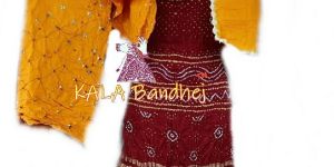 Bandhani Chandrakhani Dress Material