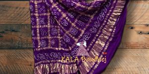 Purple Bandhani Gharchola Dupatta