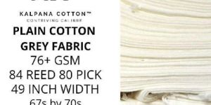100% COTTON GREY FABRIC 76+ GSM