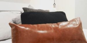 Goat Leather Pillow Cover Sofa Cushion Case