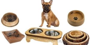 Wooden Dog Bowl